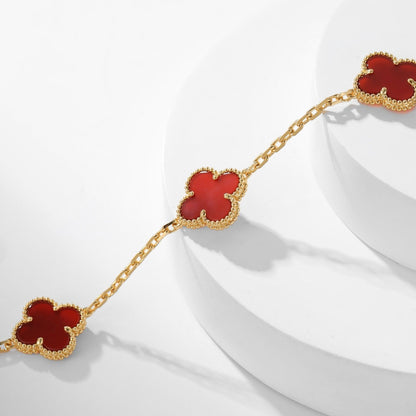 [Mystic Crown]CLOVER 10 MOTIFS CARNELIAN NECKLACE
