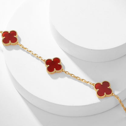 [Mystic Crown]CLOVER 10 MOTIFS CARNELIAN NECKLACE