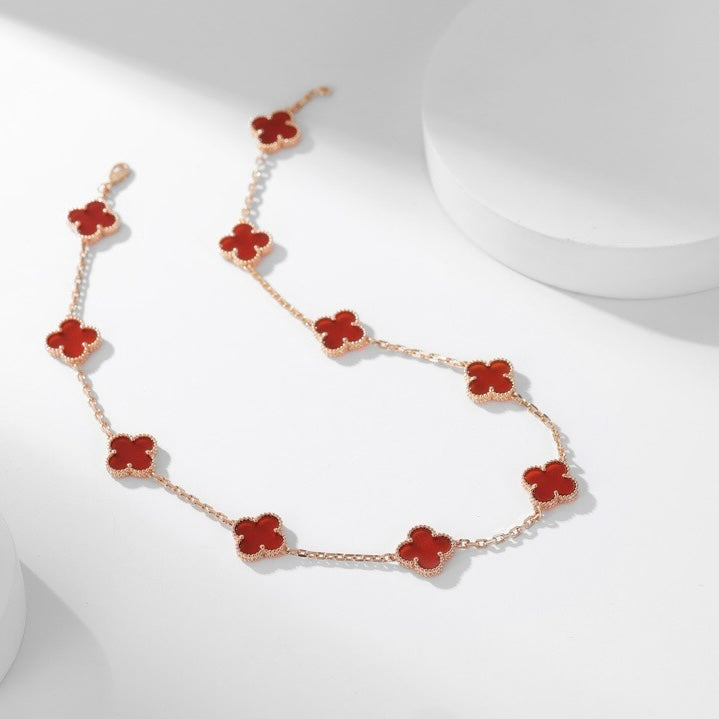 [Mystic Crown]CLOVER 10 MOTIFS CARNELIAN NECKLACE