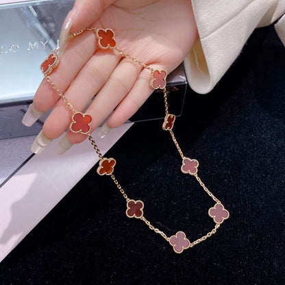 [Mystic Crown]CLOVER 10 MOTIFS CARNELIAN NECKLACE