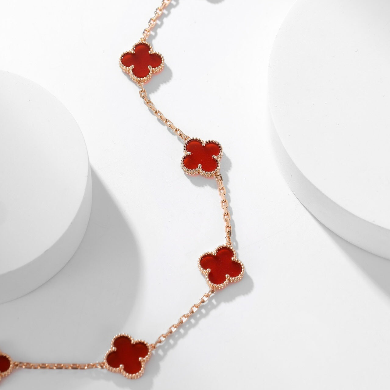 [Mystic Crown]CLOVER 10 MOTIFS CARNELIAN NECKLACE