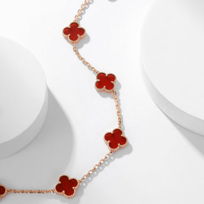 [Mystic Crown]CLOVER 10 MOTIFS CARNELIAN NECKLACE