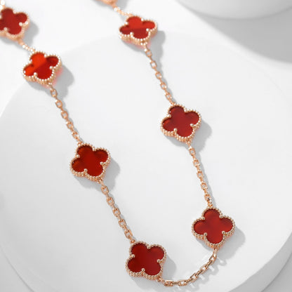 [Mystic Crown]CLOVER 10 MOTIFS CARNELIAN NECKLACE