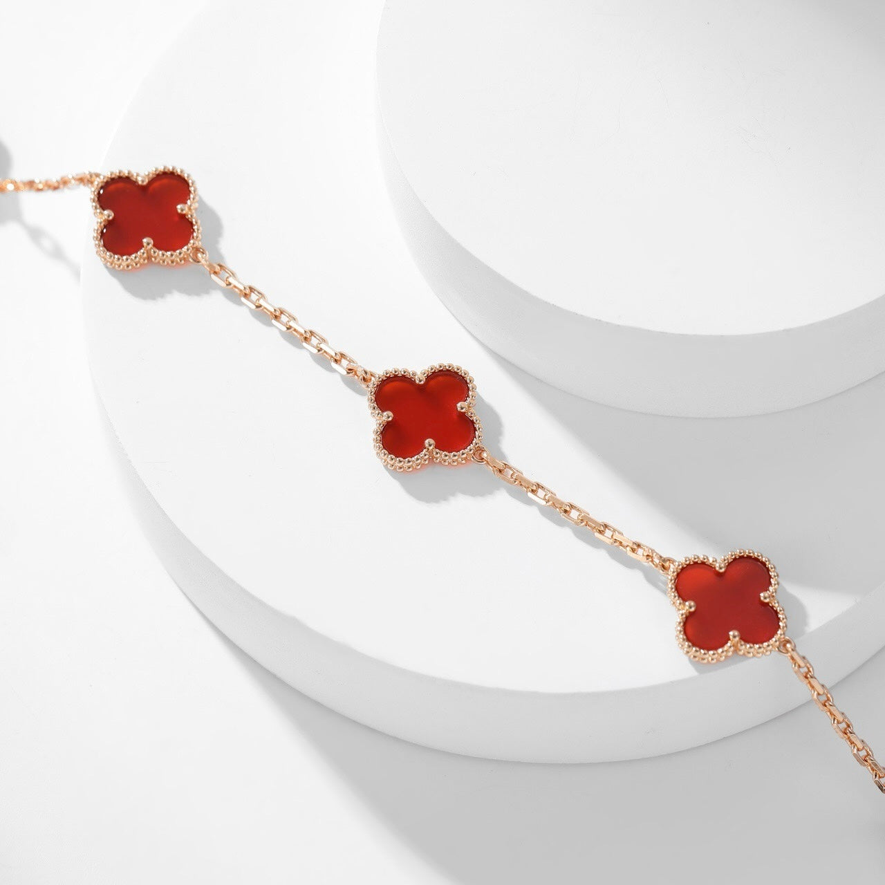 [Mystic Crown]CLOVER 10 MOTIFS CARNELIAN NECKLACE