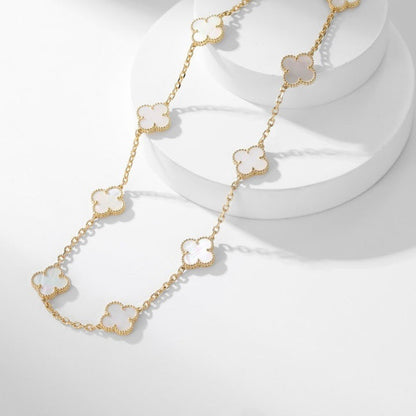 [Mystic Crown]CLOVER 10 MOTIFS WHITE MOTHER OF PEARL NECKLACE