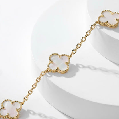 [Mystic Crown]CLOVER 10 MOTIFS WHITE MOTHER OF PEARL NECKLACE