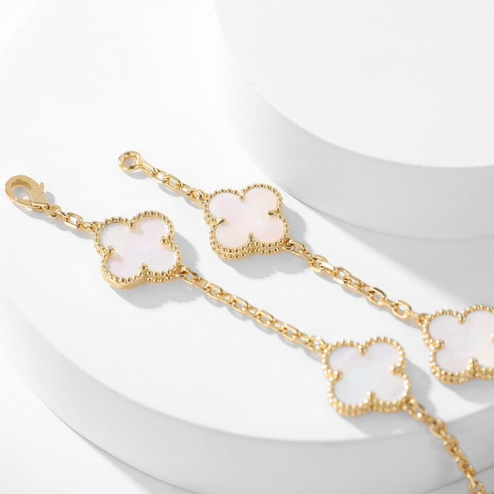 [Mystic Crown]CLOVER 10 MOTIFS WHITE MOTHER OF PEARL NECKLACE