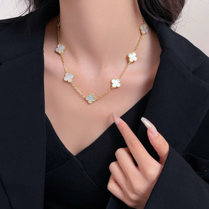 [Mystic Crown]CLOVER 10 MOTIFS WHITE MOTHER OF PEARL NECKLACE