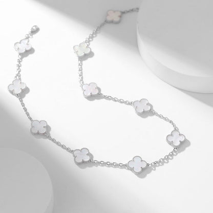 [Mystic Crown]CLOVER 10 MOTIFS WHITE MOTHER OF PEARL NECKLACE