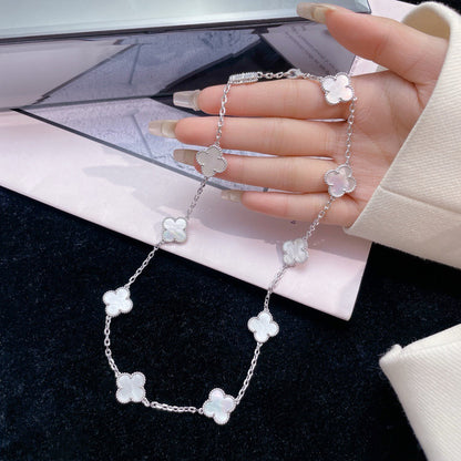 [Mystic Crown]CLOVER 10 MOTIFS WHITE MOTHER OF PEARL NECKLACE