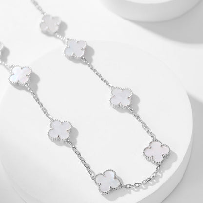 [Mystic Crown]CLOVER 10 MOTIFS WHITE MOTHER OF PEARL NECKLACE