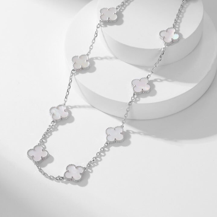 [Mystic Crown]CLOVER 10 MOTIFS WHITE MOTHER OF PEARL NECKLACE