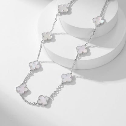 [Mystic Crown]CLOVER 10 MOTIFS WHITE MOTHER OF PEARL NECKLACE