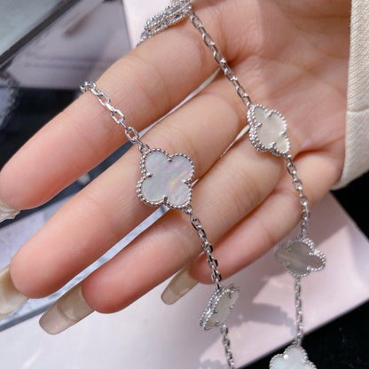 [Mystic Crown]CLOVER 10 MOTIFS WHITE MOTHER OF PEARL NECKLACE