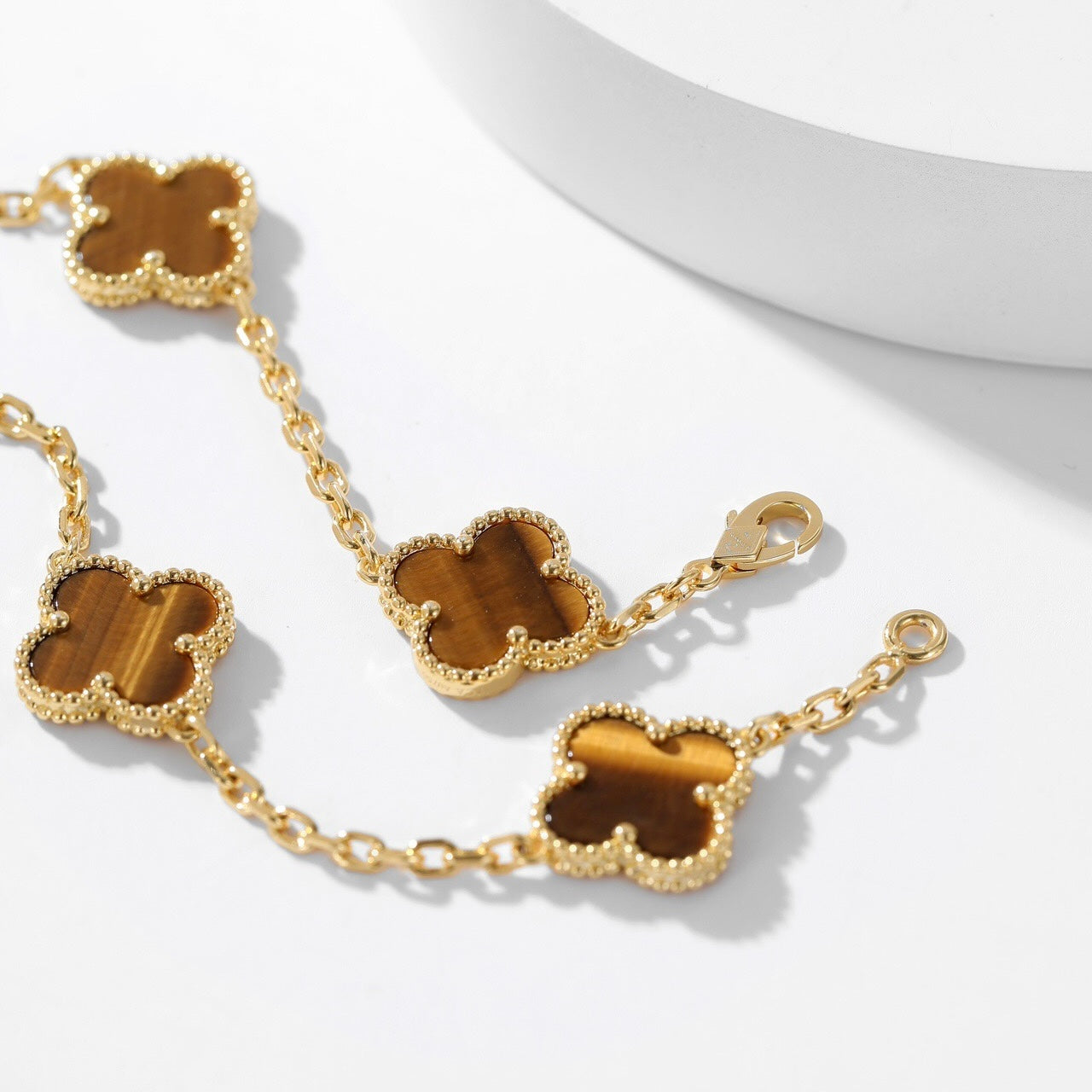 [Mystic Crown]CLOVER 10 MOTIFS TIGER EYE NECKLACE