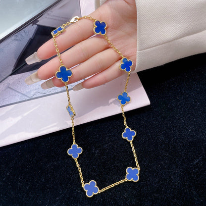 [Mystic Crown]CLOVER 10 MOTIFS BLUE AGATE NECKLACE