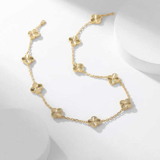 [Mystic Crown]CLOVER 10 MOTIFS LASER NECKLACE