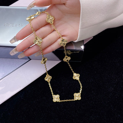 [Mystic Crown]CLOVER 10 MOTIFS LASER NECKLACE
