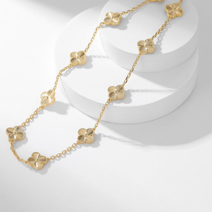 [Mystic Crown]CLOVER 10 MOTIFS LASER NECKLACE