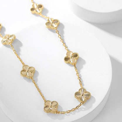 [Mystic Crown]CLOVER 10 MOTIFS LASER NECKLACE