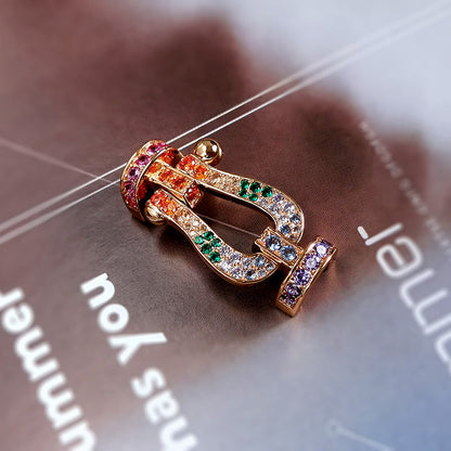 [Mystic Crown]FORC LARGE HORSESHOE  COLORED DIAMOND BRACELET SILVER