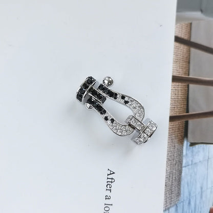 [Mystic Crown]FORCE LARGE HORSESHOE BLACK WHITE DIAMOND BRACELET ROSE GOLD