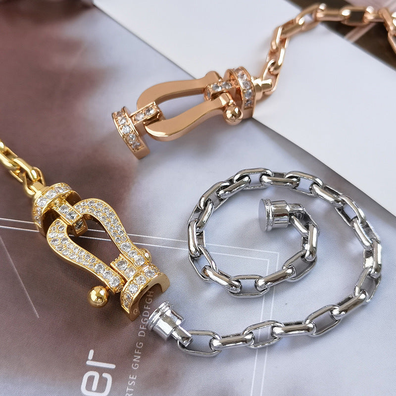 [Mystic Crown]FORCE LARGE HORSESHOE CLASP  METAL BRACELET