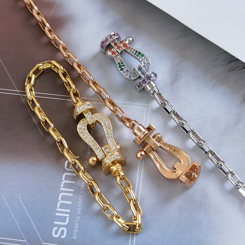 [Mystic Crown]FORCE LARGE HORSESHOE CLASP  METAL BRACELET