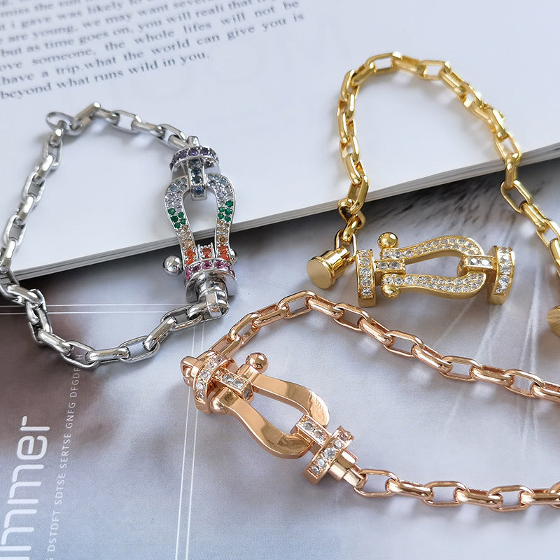 [Mystic Crown]FORCE LARGE HORSESHOE CLASP  METAL BRACELET