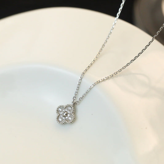 [Mystic Crown]CLOVER MINI 9.5MM PENDANT DIAMOND NECKLACE