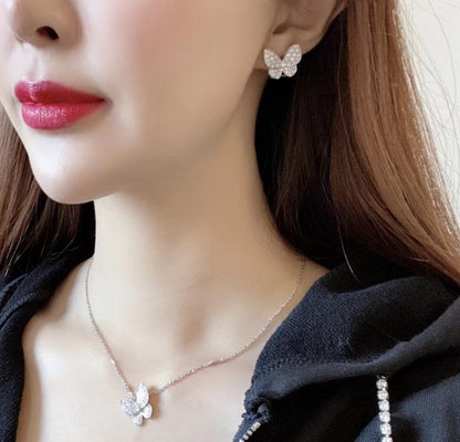 [Mystic Crown]BUTTERFLY ALL DIAMOND EARRINGS