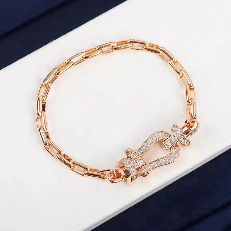 [Mystic Crown]FORCE LARGE HORSESHOE CLASP  METAL BRACELET