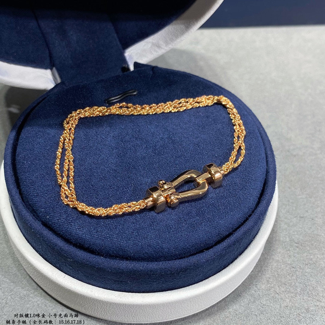 [Mystic Crown]FORCE SMALL HORSESHOE  DIAMOND CHAIN ROPE BRACELET