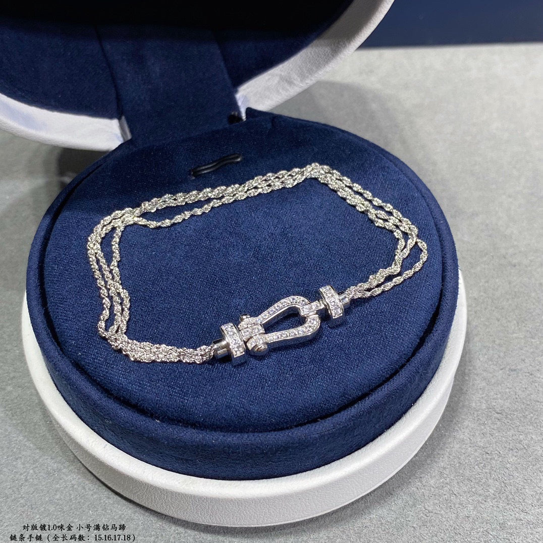 [Mystic Crown]FORCE SMALL HORSESHOE  DIAMOND CHAIN ROPE BRACELET