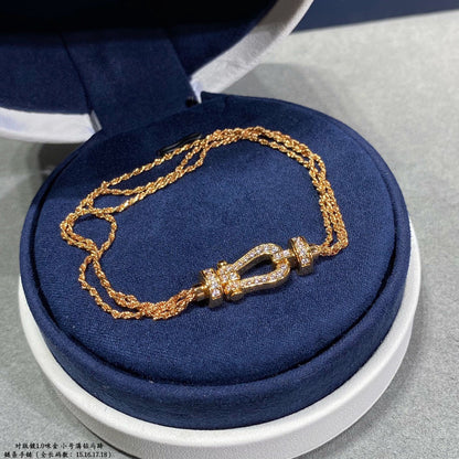 [Mystic Crown]FORCE SMALL HORSESHOE  DIAMOND CHAIN ROPE BRACELET