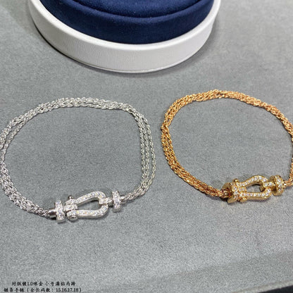 [Mystic Crown]FORCE SMALL HORSESHOE  DIAMOND CHAIN ROPE BRACELET