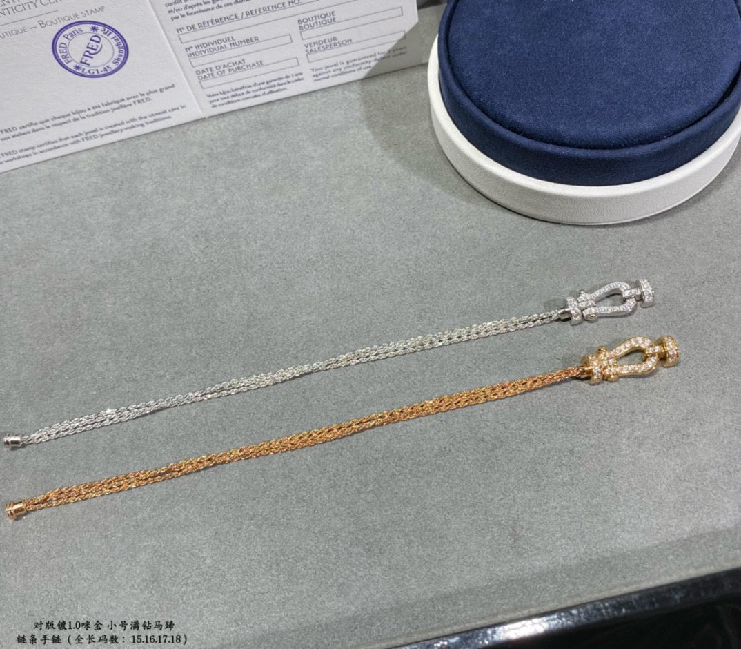[Mystic Crown]FORCE SMALL HORSESHOE  DIAMOND CHAIN ROPE BRACELET