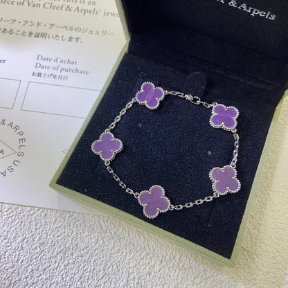 [Mystic Crown]CLOVER  5 MOTIFS  PURPLE VIOLET BRACELET-w