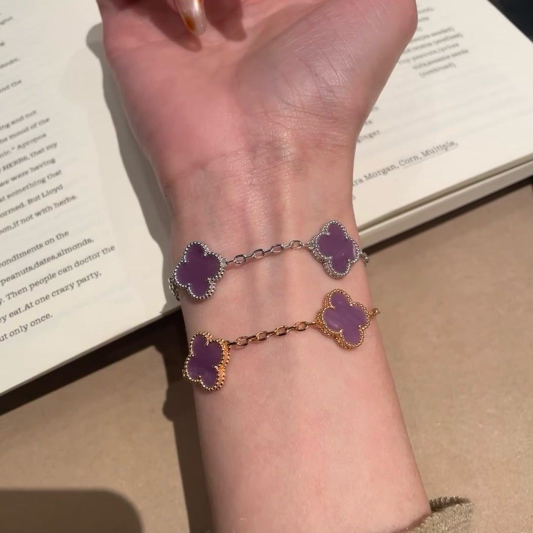 [Mystic Crown]CLOVER  5 MOTIFS  PURPLE VIOLET BRACELET-w