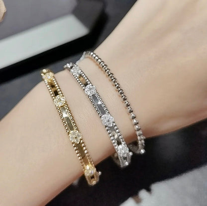 [Mystic Crown]CLOVER BRACELET 4MM DIAMONDS