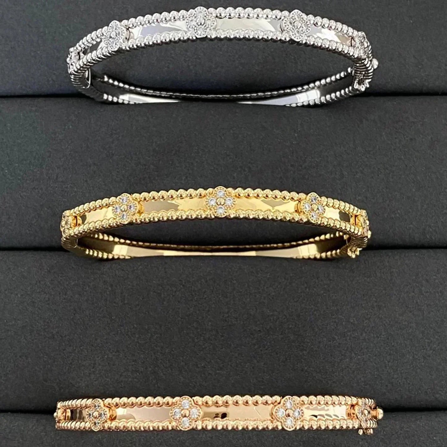 [Mystic Crown]CLOVER BRACELET 4MM DIAMONDS