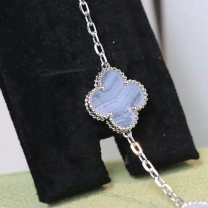 [Mystic Crown]CLOVER  5 MOTIF PURPLE CHALCEDONY BRACELET SILVER