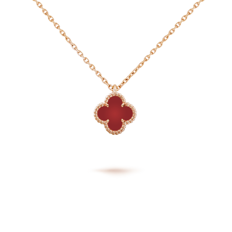 [Mystic Crown]CLOVER MINI 9.5MM WHITE CARNELIANS NECKLACE