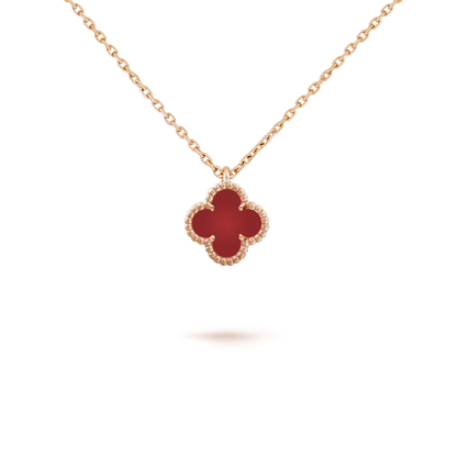 [Mystic Crown]CLOVER MINI 9.5MM WHITE CARNELIANS NECKLACE