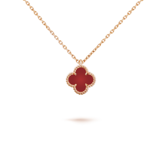 [Mystic Crown]CLOVER MINI 9.5MM WHITE CARNELIANS NECKLACE