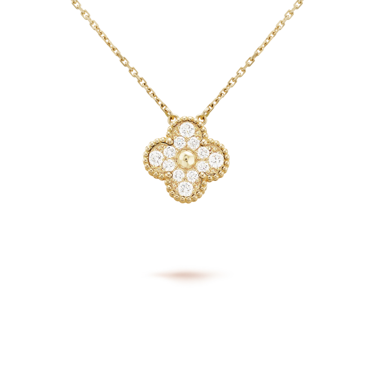 [Mystic Crown]CLOVER 15MM DIAMOND SINGLE FLOWER NECKLACE
