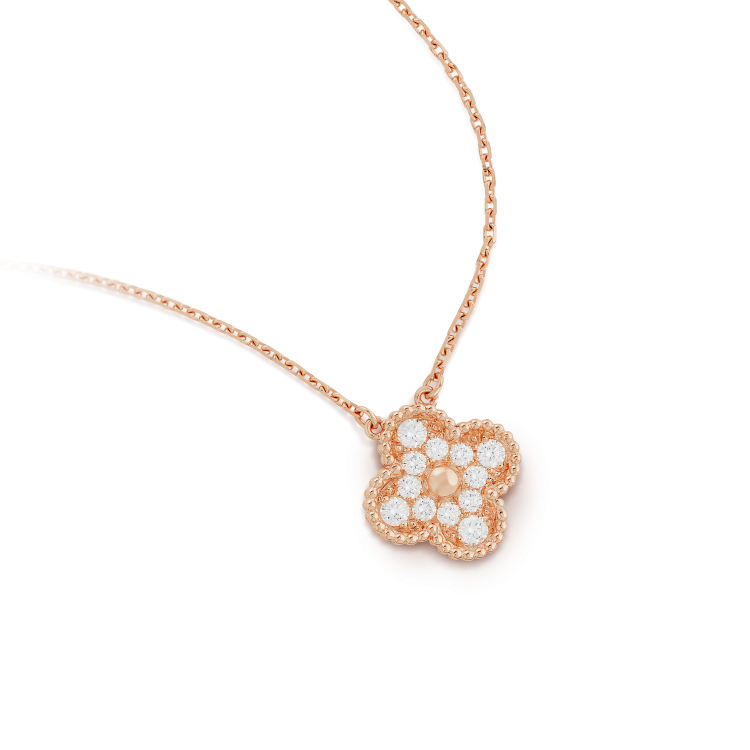 [Mystic Crown]CLOVER 15MM DIAMOND SINGLE FLOWER NECKLACE