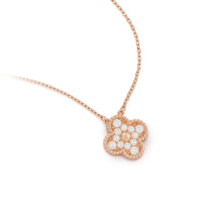 [Mystic Crown]CLOVER 15MM DIAMOND SINGLE FLOWER NECKLACE