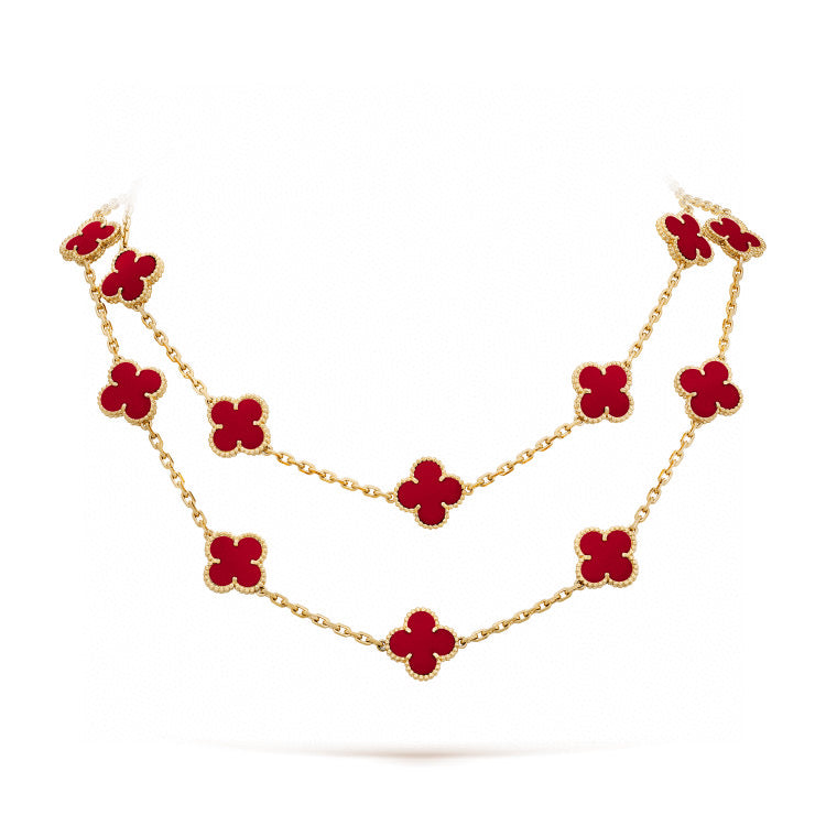 [Mystic Crown]CLOVER 20 MOTIFS CARNELIAN NECKLACE