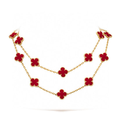 [Mystic Crown]CLOVER 20 MOTIFS CARNELIAN NECKLACE